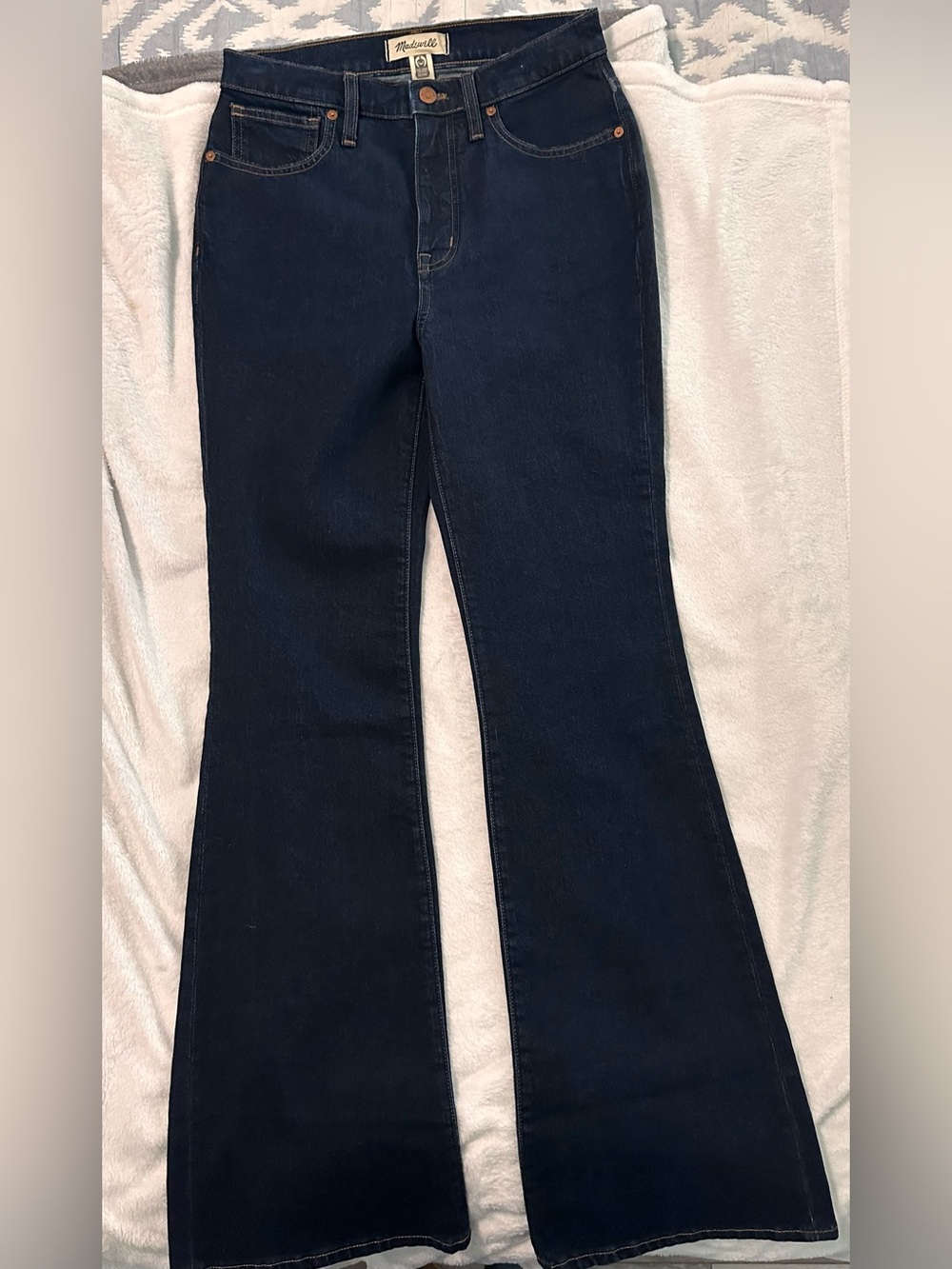 Madewell Skinny Flare Jeans Dark Wash High Rise Size 27 Stretch Denim